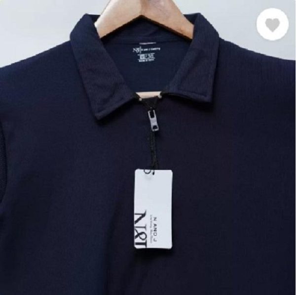 Men's Cotton Plain Polo T-Shirt - 1 Pc Round Neck - Image 3