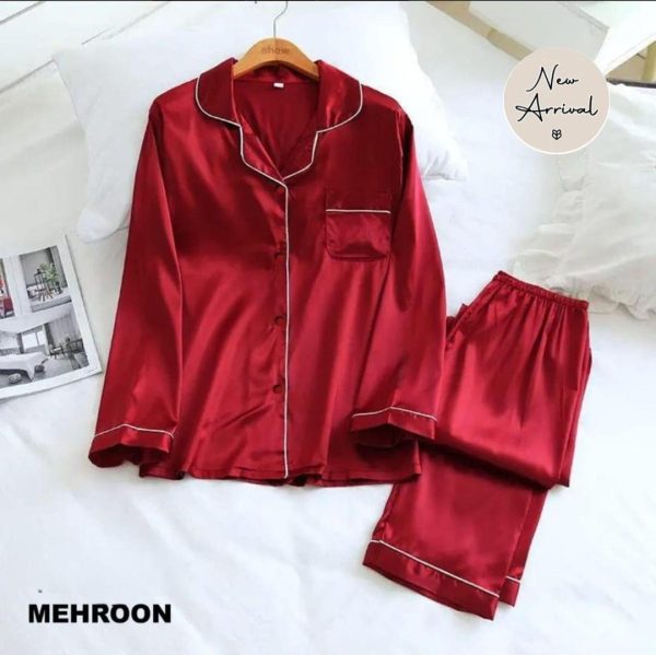 2 Pcs Women's Stitched Night Suit - Image 6