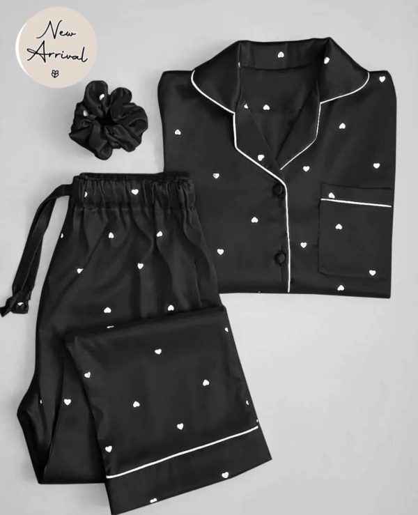 2 Pcs Women's Stitched Night Suit - Image 3