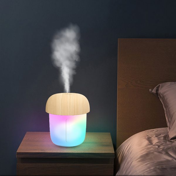 Mushroom Shape Humidifier Portable Mini Humidifier Direct usb current Aroma Diffuser Cool Mist 300ml (With box) - Image 6