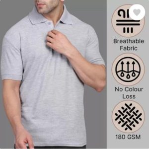 Men's Cotton Plain Polo T-Shirt - 1 Pc Round Neck