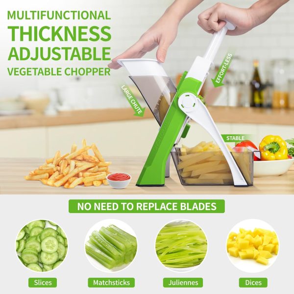 4 In 1 Vegetable Cutter Chopper Adjustable Multi-function Drum Cutter Vertical Vegetable Cutter Kitchen Shredder Grater Artifact (random color) - Image 4