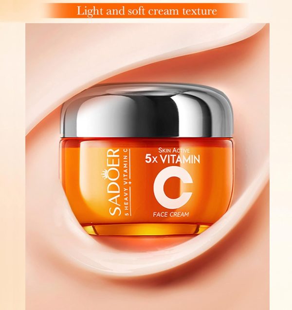 Sadoer 5 Heavy Vitamin C Skin Active whitening Cream | Vitamin C Hydrating Face Cream - Glowing & Repairing Moisturizer for Fine Lines, Wrinkles & Uneven Skin Tone | Whitening Cream