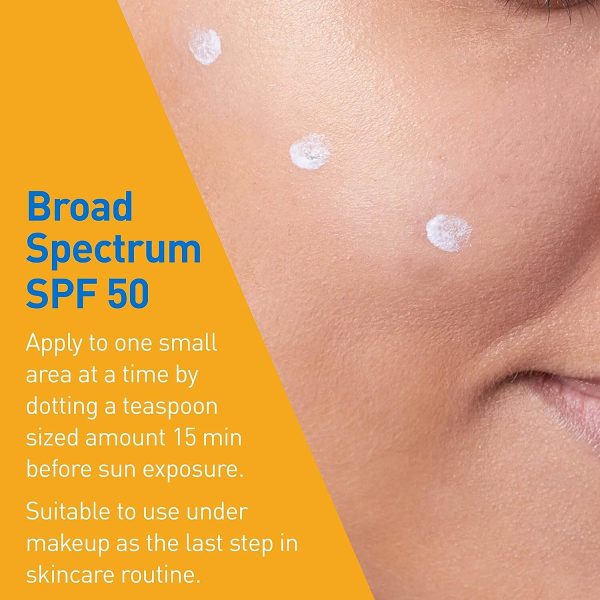 CeraVe Hydrating Mineral Sunscreen SPF 50 | 100 ML - CeraVe Hydrating SunBlock | Broad Spectrum SPF 50 - Image 3