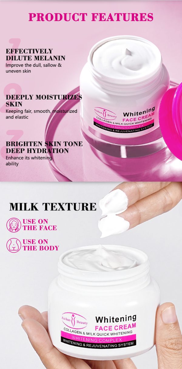Aichun Beauty Moisturizing Natural Bright Skin Care Whitening Cream  | Best Cream For All Types Of Skin | 80ml - Image 3