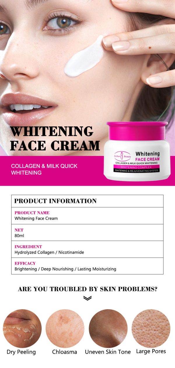 Aichun Beauty Moisturizing Natural Bright Skin Care Whitening Cream  | Best Cream For All Types Of Skin | 80ml - Image 2