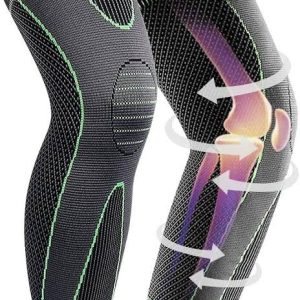 1 Pc Compression Knee Pads Support Sleeve Protector Elastic Kneepad Brace Spring Support Volleyball Running Silicone Long Full Legs Sleeve Arthritis Running Gym Sport (high quality )
