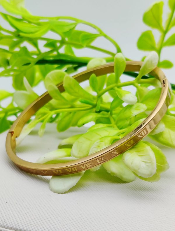 Adjustable Cartier Roman Numeral Adjustable Imported Gold Bracelet | Best Quality Artificial Bracelet For Girls & Women | Bracelet For Every Occasion | Elegant Design ✨ - Image 4