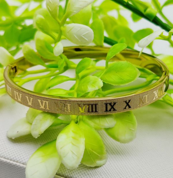 Adjustable Cartier-Inspired Roman Numeral Bracelet - Imported Luxury Gold Bracelet | Best Quality Artificial Bracelet For Girls & Women | Bracelet For Every Occasion | Elegant Design ✨ - Image 3
