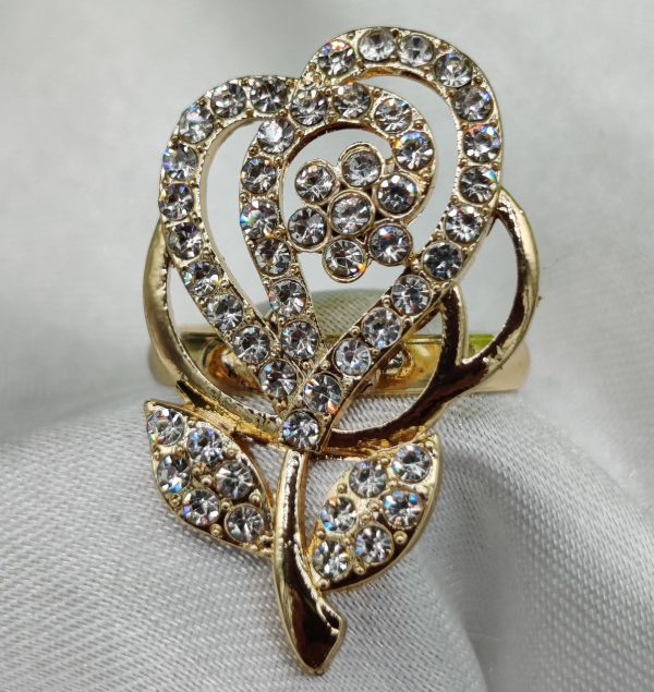 1 Piece Imported Sparkling Floral Elegance Adjustable Ring | Elegant Design Adjustable Ring For Girls & Women