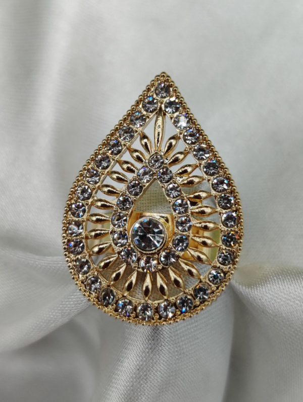 1 Piece Import Radiant Teardrop Crystal Embellished Ring | Best Quality Adjustable Ring For Girls & Women | Ring For Every Occasion - Image 2