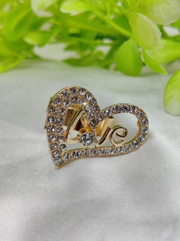 1 Piece Imported Radiant Love Heart Crystal Ring - Shimmer with Elegance | Luxurious Design Ring | Adjustable Ring | Ring For Girls & Women - Image 5