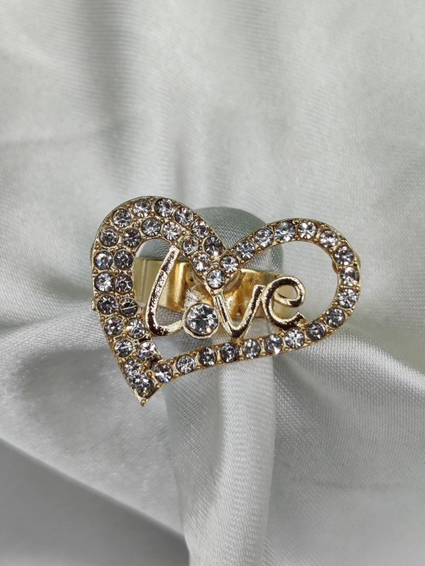 1 Piece Imported Radiant Love Heart Crystal Ring - Shimmer with Elegance | Luxurious Design Ring | Adjustable Ring | Ring For Girls & Women - Image 4