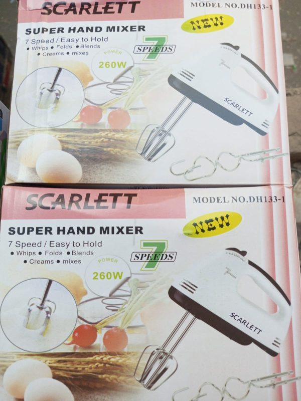 DH-133 Scarlett Multifunctional 7 Speed Mini Mixer Electric Food Blender Scarlett Handheld Mixer Egg Beater Automatic Cream Food Cake Baking Dough Mixer - Image 2