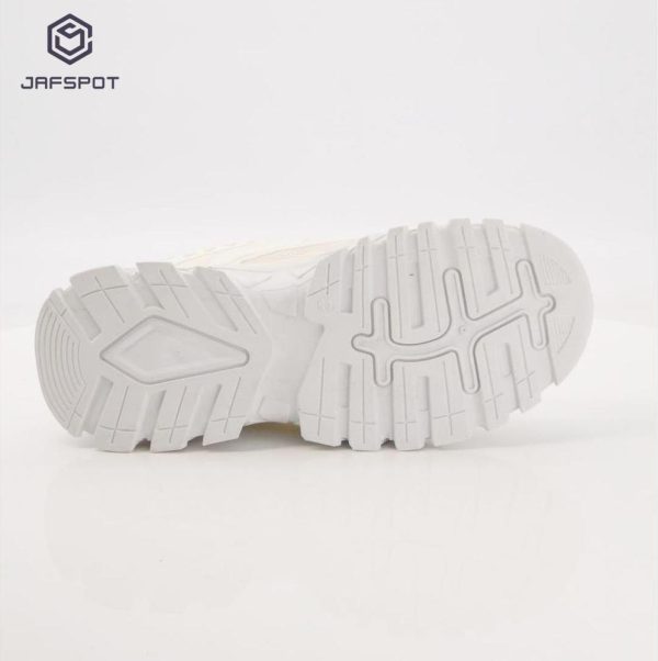 Jafspot Men's Mesh And Pu Leather Sneakers, White - Image 4