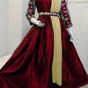 3 Pcs Women's Stitched Shamoz Silk Embroidered Maxi
