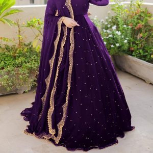 3 Pcs Women’s Stitched Embroidered Maxi Suit