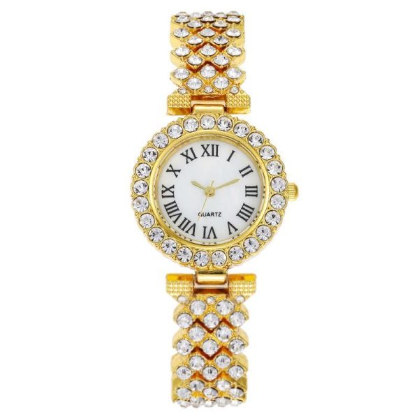 Foreign Trade Explosions Fashion Roman Pattern Diamond Women's Watch Women's Watch Quartz Watch Bracelet Women's Watch Manufacturers Spot - Image 3