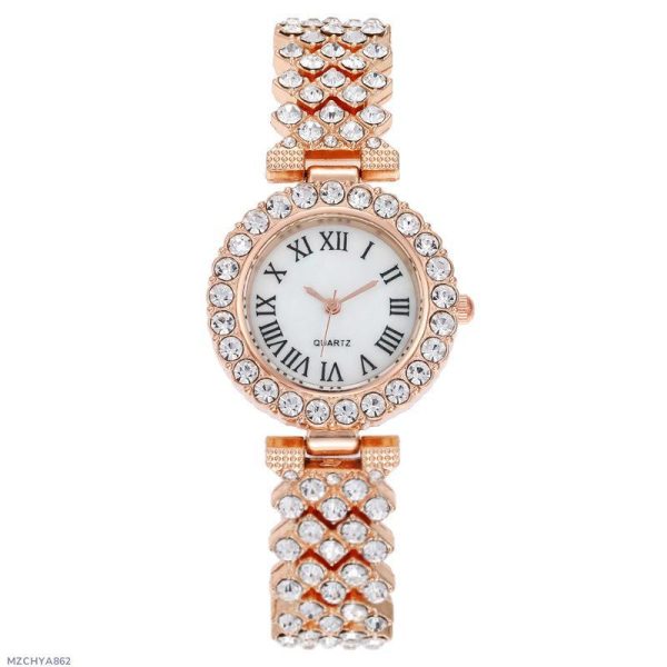 Foreign Trade Explosions Fashion Roman Pattern Diamond Women's Watch Women's Watch Quartz Watch Bracelet Women's Watch Manufacturers Spot