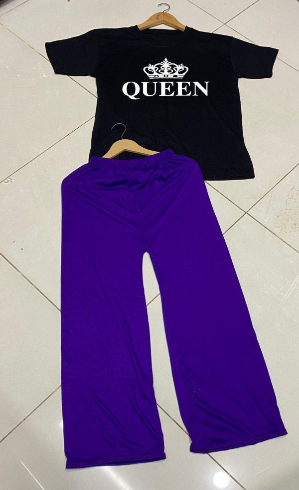 Comfortable Printed Jersey Night Suit Set – 2 Pcs - Image 2