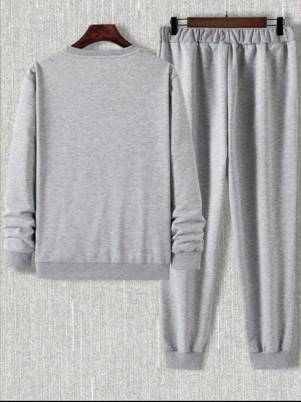 2 Pcs Unisex Dri Fit Printed Sweatshirt Track Suit - Image 2
