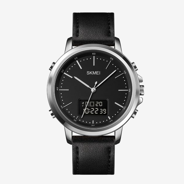 SKMEI Men's Fashion Digital Watch Analog Leather Multifunctional Waterproof Men's Watch 1652 | Skemi Men Digital Analog Watch - Without Box - Image 3