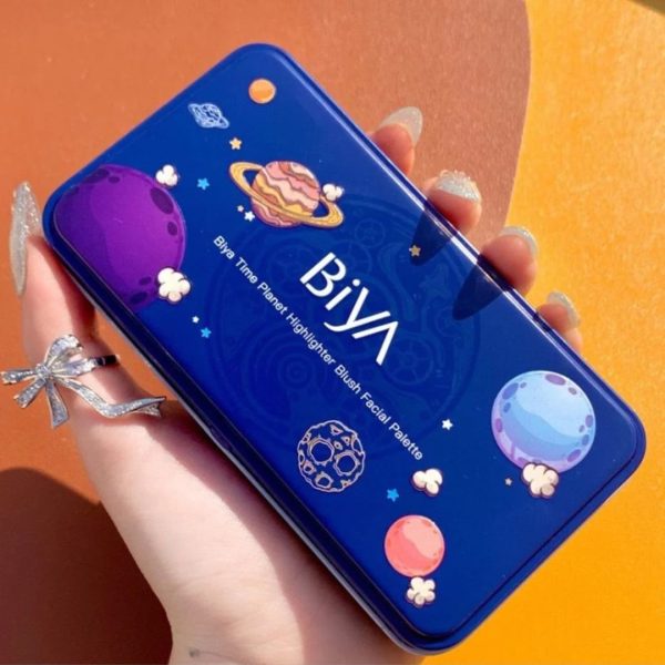 3 in 1 Colors Facial Blush Gradual Powder Blusher Shimmer Highlighter Three-dimensional Brightening Powder Blusher Palette - Biya Korean Highlighter & Blush Palette