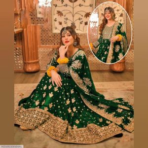 3 Pcs Women's Stitched Embroidered Maxi Suit