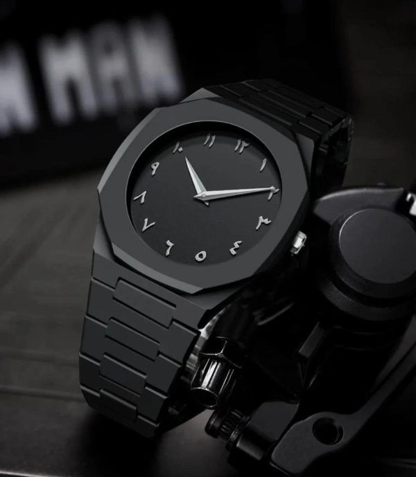 Men's Black Stainless Steel Chain Watch - 1 Pc - Image 4
