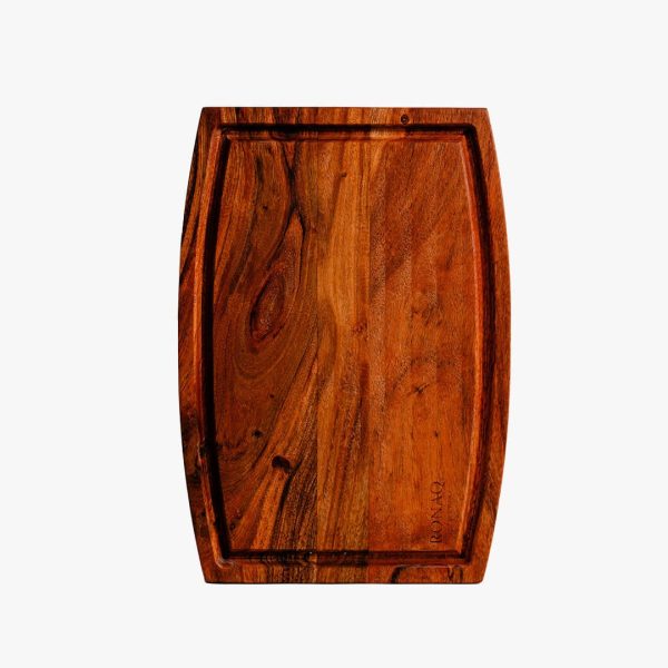 Acacia Parabola Face-Grain Cutting Board – 14” x 10” x 2” | Durable & Stylish Butcher Block for Kitchen Prep & Serving - Image 4