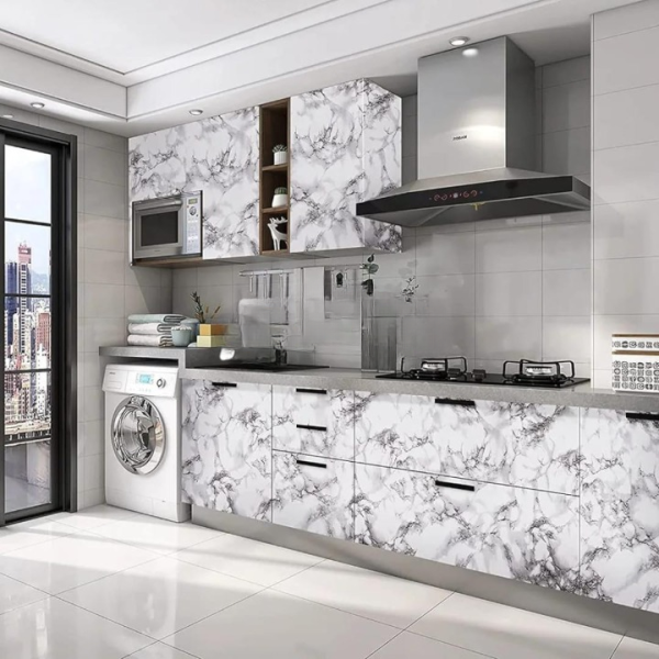 Self Adhesive Black Marble Sheet Sticker For Kitchen,(60×200) Cupboard, Wall – Anti Oil And Heat Resistant Wallpaper - Image 9