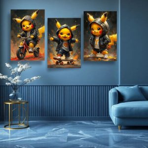 Metal Art Pikachu Wall Frame – 8x11 Inch Pokémon Wall Decor