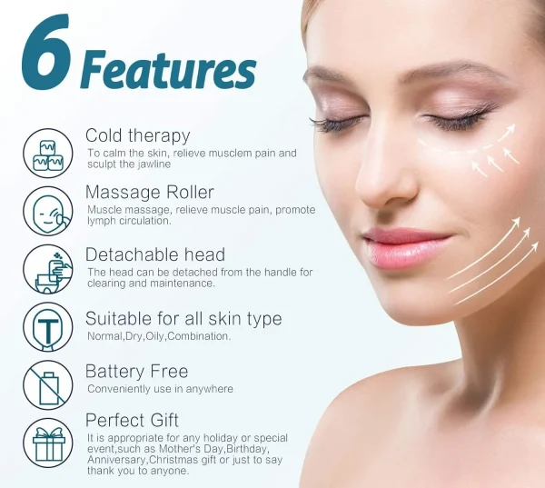 MARZAHAR Ice Roller for Face & Eye Puffiness Relief, Cold Gel Ice Face Roller Massager - Ice Roller Cool Roller For Face Eye Body Facial Shaping Anti Wrinkle Ice Roller Massager Smooth Skin ( Random Color ) - Image 12