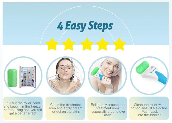 MARZAHAR Ice Roller for Face & Eye Puffiness Relief, Cold Gel Ice Face Roller Massager - Ice Roller Cool Roller For Face Eye Body Facial Shaping Anti Wrinkle Ice Roller Massager Smooth Skin ( Random Color ) - Image 13