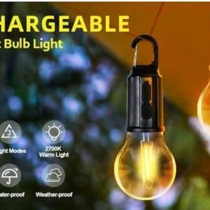 Rechargeable Portable LED Camping Lantern, Tent Lamp with Clip Hook, Essentials Tent Accessories Emergency Camping Lights for Backpacking Camping Hiking Fishing Hurricane Outage type -c charging-Rechargeable Led Light
