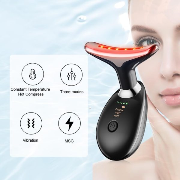 Massager for Face Lifting Facial Massagers EMS Neck Eye Massage Instrument Vibrator Microcurrents Red Light Therapy Anti Wrinkle - Random Color - Image 7