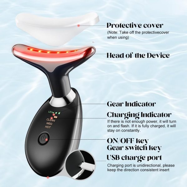 Massager for Face Lifting Facial Massagers EMS Neck Eye Massage Instrument Vibrator Microcurrents Red Light Therapy Anti Wrinkle - Random Color - Image 8