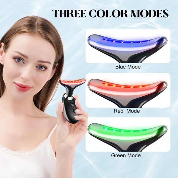 Massager for Face Lifting Facial Massagers EMS Neck Eye Massage Instrument Vibrator Microcurrents Red Light Therapy Anti Wrinkle - Random Color - Image 9