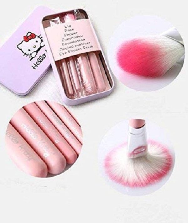 07 PCs Kitty Style Brushes  Makeup Brush Set | Complete Brush Kit for Professional and Beginner (Pink Color) - Image 5