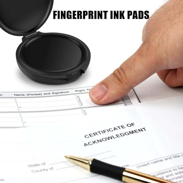 Black Stamp Pad Waterproof Mini Fingerprint Ink Pad Portable Black Thumbprint Ink Pad Identification Security - Image 7