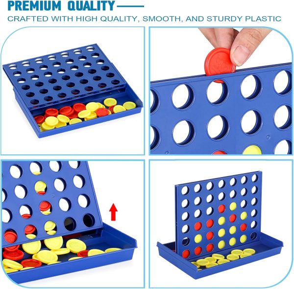 4 IN A ROW Board Game for Kids / Travel Board Game / Board Games Indoor & Outdoor, Perfect as a Party Game (random color ) - Image 10