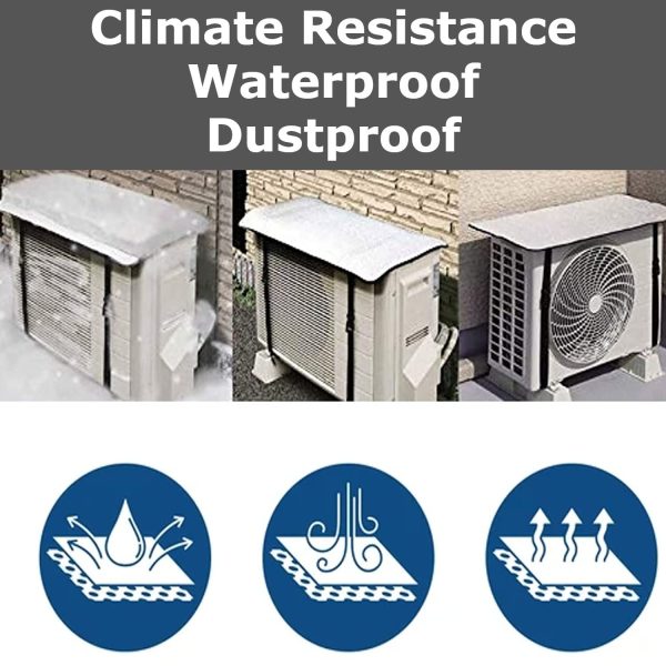 Ac Outdoor Unit Protector Heat Insulation Sunlight Shade Protector from Dust With Adjustable Buckle Rain Cover Air Conditioner Cover (35 inches) - Image 7