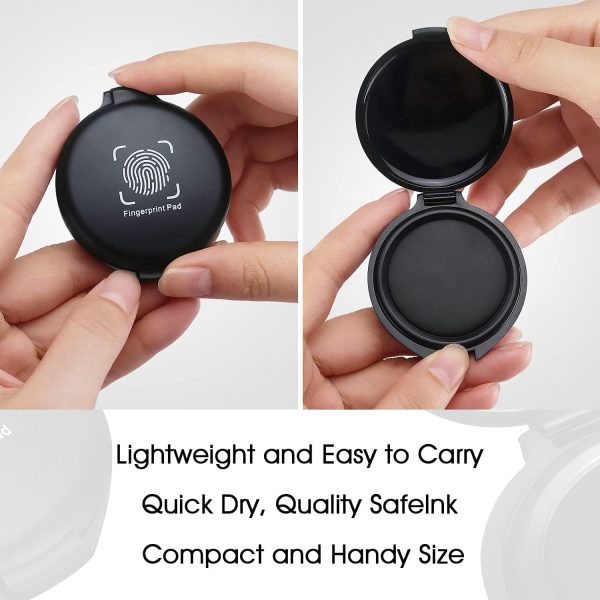 Black Stamp Pad Waterproof Mini Fingerprint Ink Pad Portable Black Thumbprint Ink Pad Identification Security - Image 8