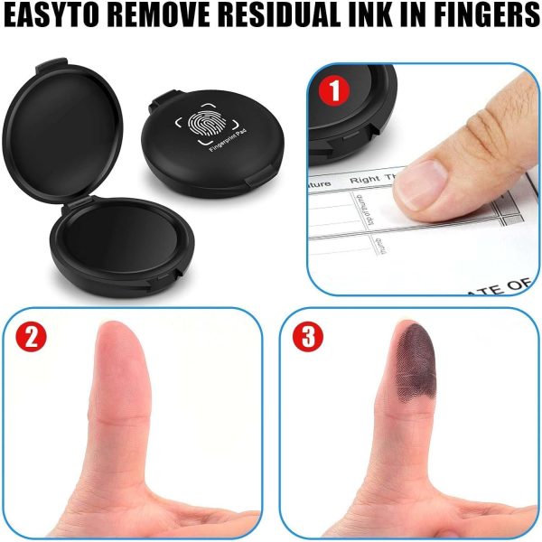 Black Stamp Pad Waterproof Mini Fingerprint Ink Pad Portable Black Thumbprint Ink Pad Identification Security - Image 6