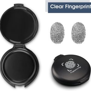 Black Stamp Pad Waterproof Mini Fingerprint Ink Pad Portable Black Thumbprint Ink Pad Identification Security