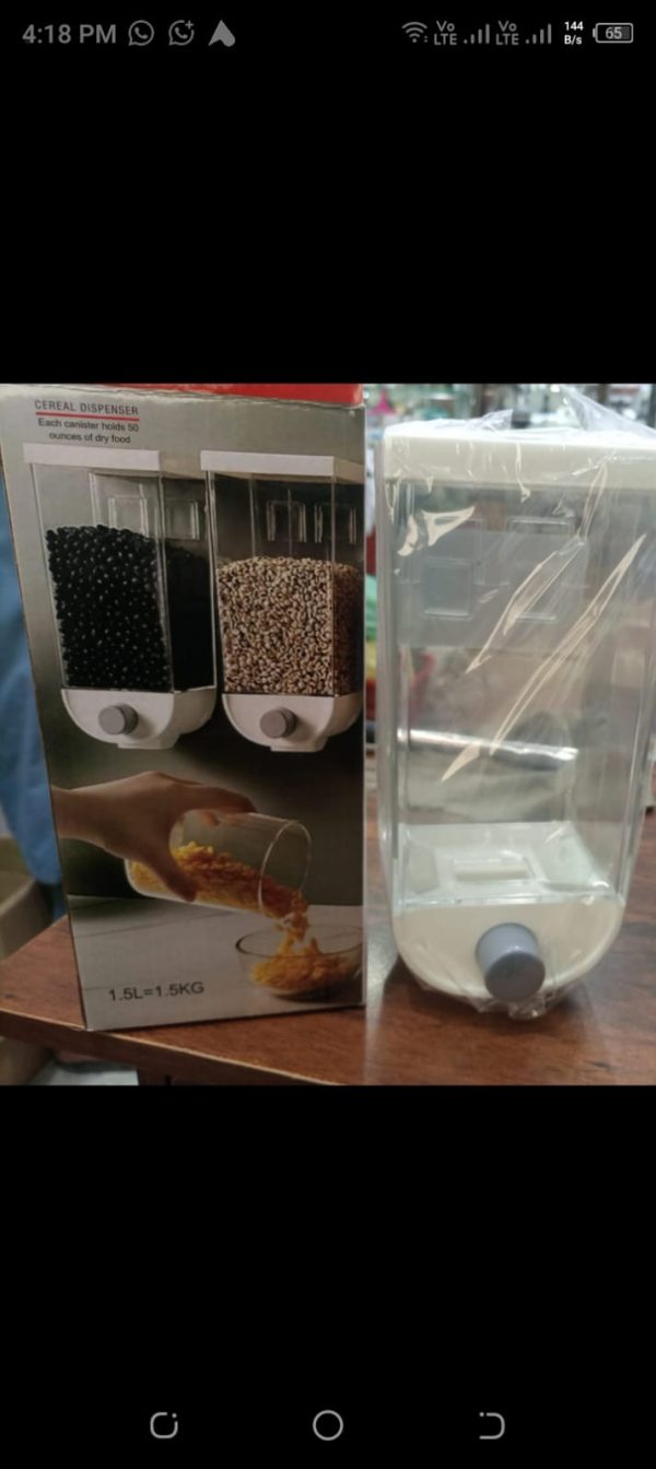 Wall-mounted Dry Food Dispensers For Organized Kitchens, Featuring Clear Containers -Random color | food storage box 1500 ml - Image 5