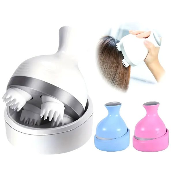Scalp Massager, Electric Meridian Massage with 4 Moveable Massage Cluster, Rechargeable Portable Washable Head Massager to Relieve Fatigue and Hair Loss - Image 5