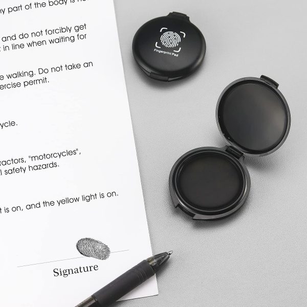 Black Stamp Pad Waterproof Mini Fingerprint Ink Pad Portable Black Thumbprint Ink Pad Identification Security - Image 9