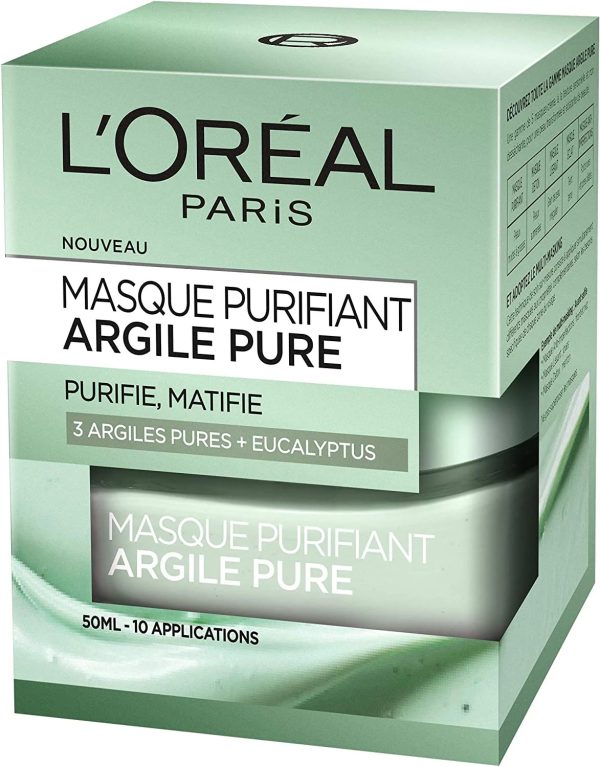 L'Oréal Paris Pure Clay Purifying Face Mask – 50g | Deep Clean & Mattify