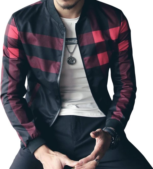 Men's Stylish Zipper Jacket with Contrast Checked Zipper | Jacket For Men's & Boys | Stylish Jacket For Formal & Casual Wear | Checked Design Jacket - Image 6